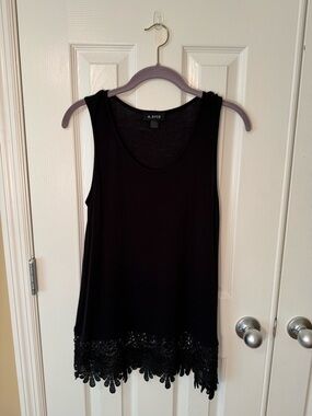 A. Byer Black Sleeveless Tank with Lace Trim